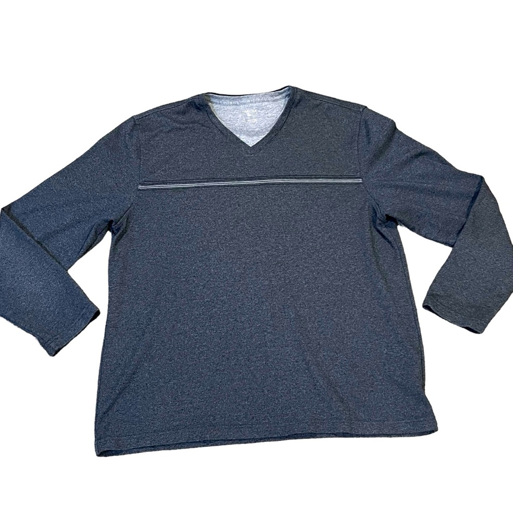 VAN HEUSEN long sleeve v neck pullover XL extra large gray - Picture 1 of 5